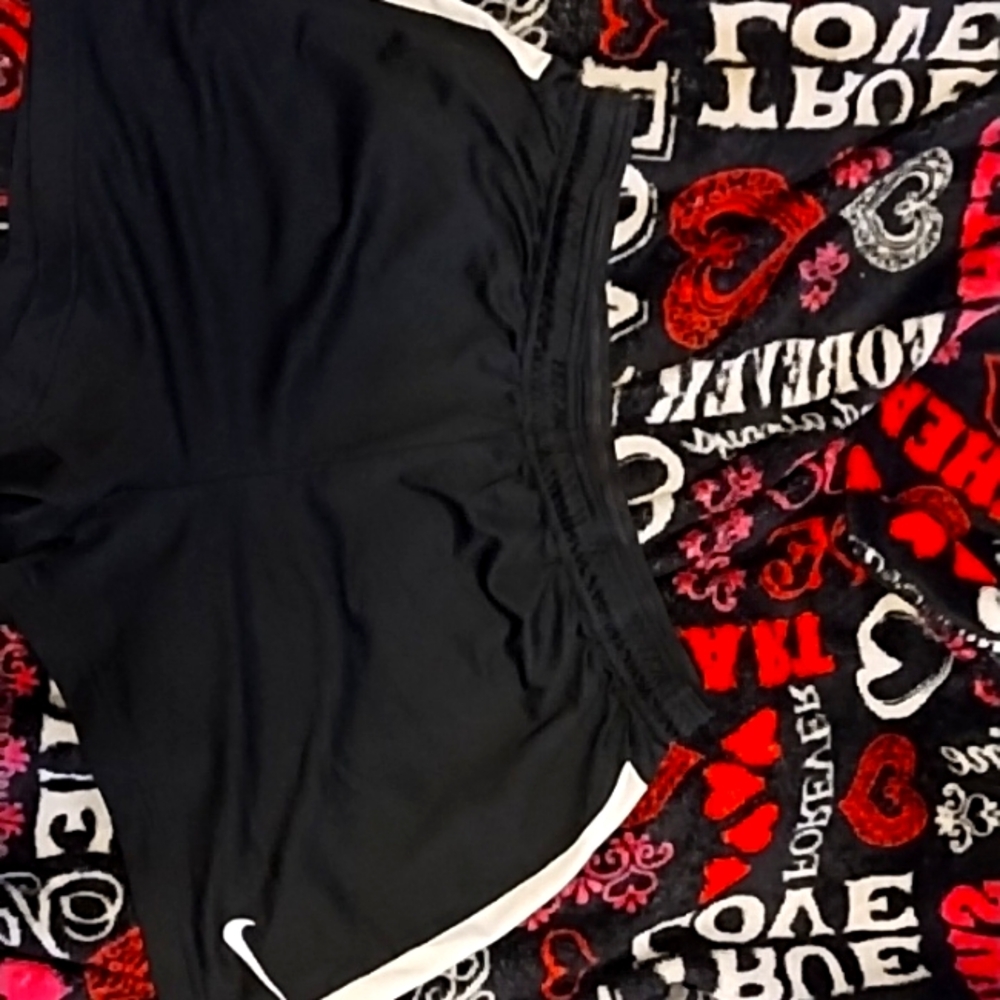 Nike dri fit black and white shorts